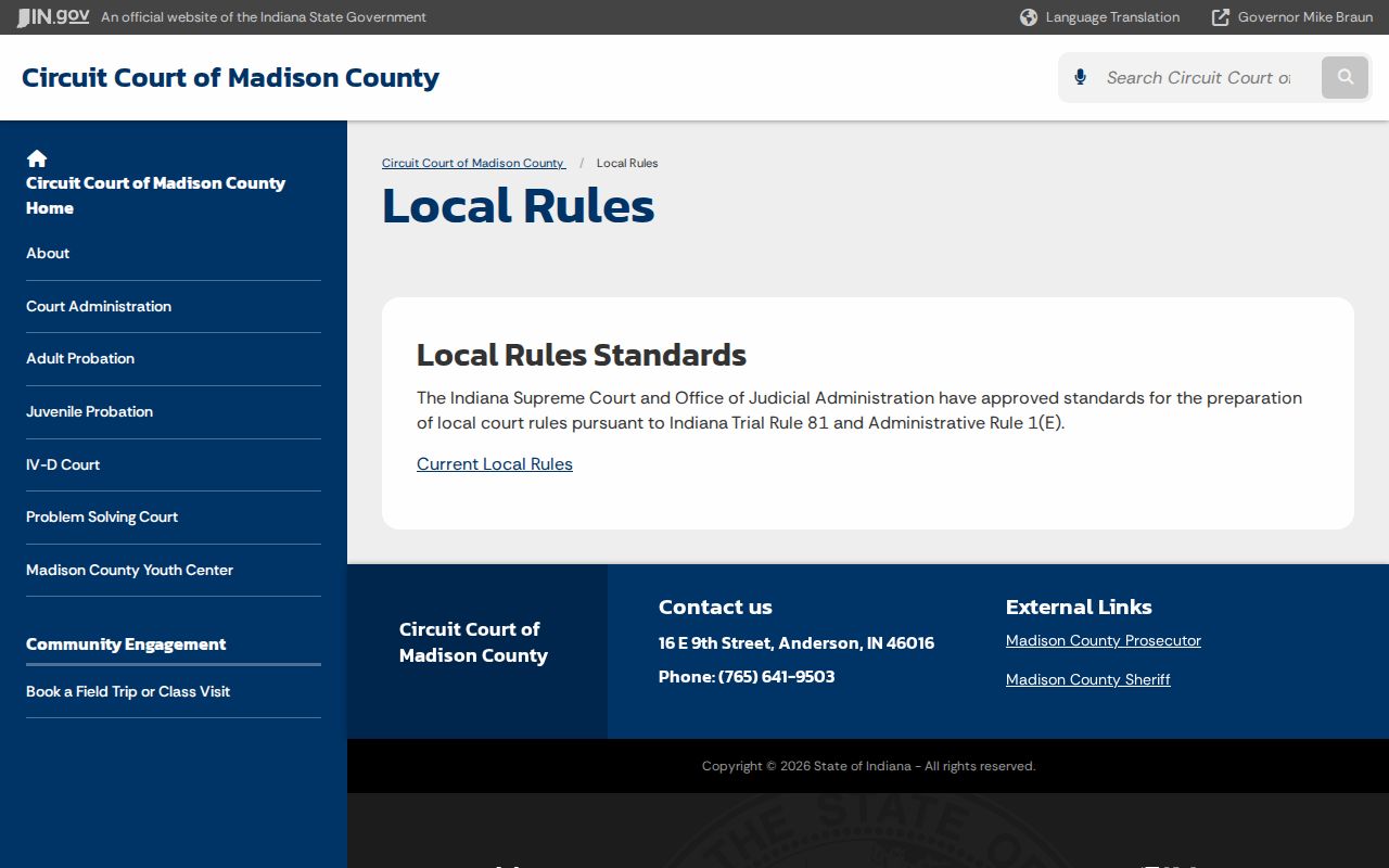 Madison County local court rules for Alexandria-related county cases
