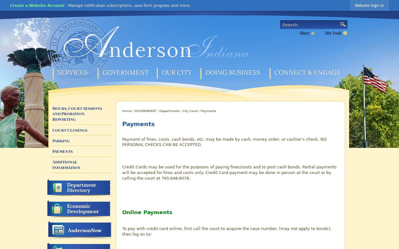 Anderson payment route contrasted with Alexandria court access