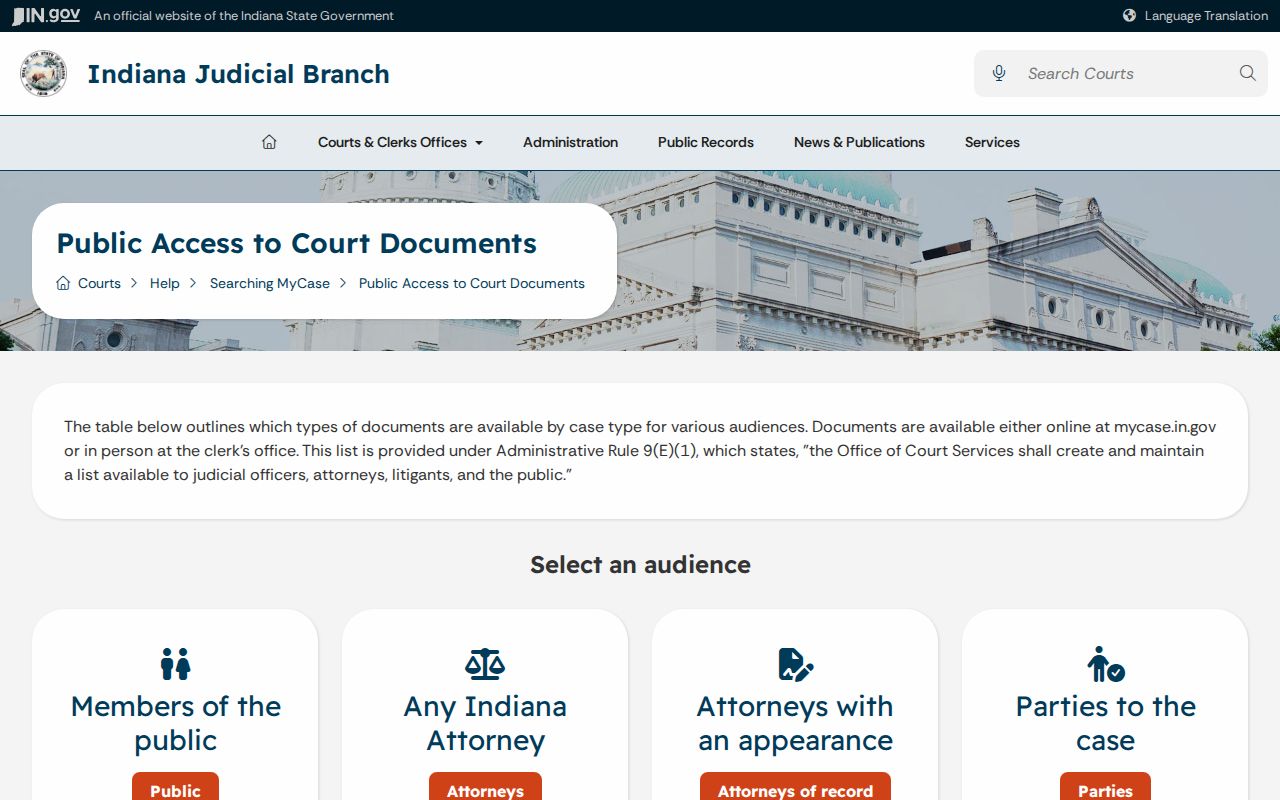 Madison County court calendar MyCase access matrix