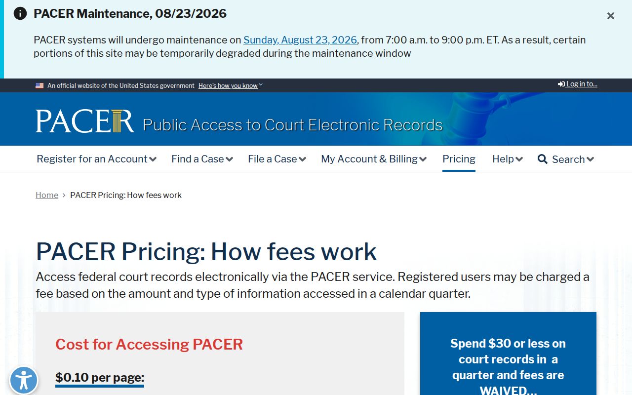 Madison County federal court date PACER access