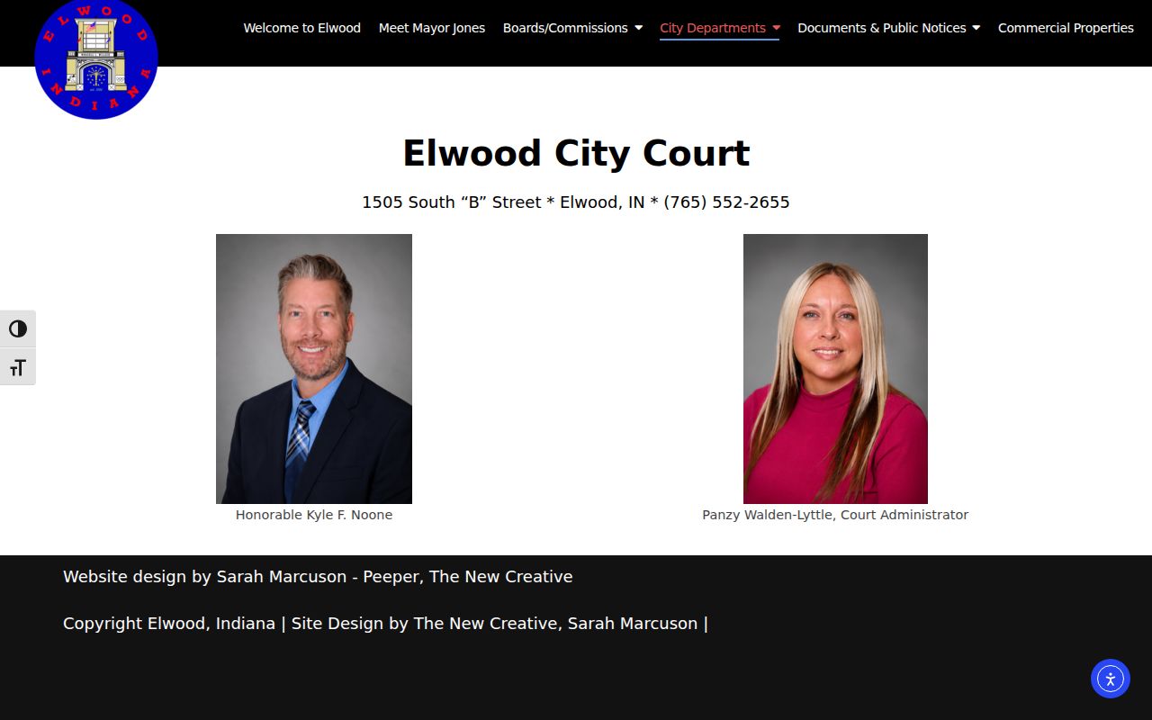 Official Elwood City Court contact information