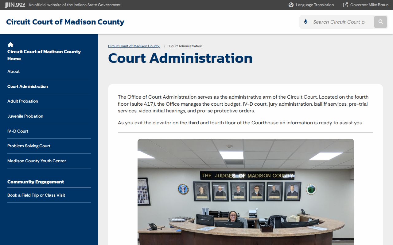 Official Madison County court administration information serving Elwood cases