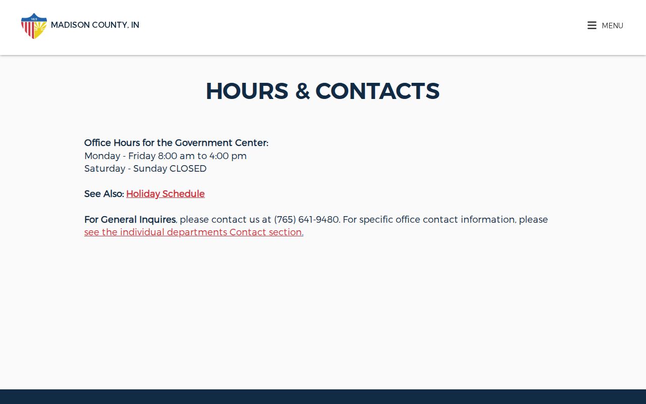 Madison County Government Center contact information